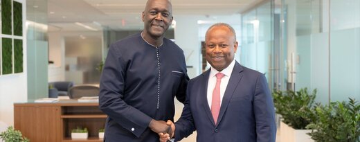 IFC Managing Director Makhtar Diop and Alain Ebobissé discuss ways to accelerate delivery of bankable projects in Africa